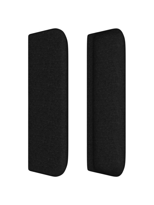 Čelo postele typu ušák černé 203 x 16 x 78/88 cm textil