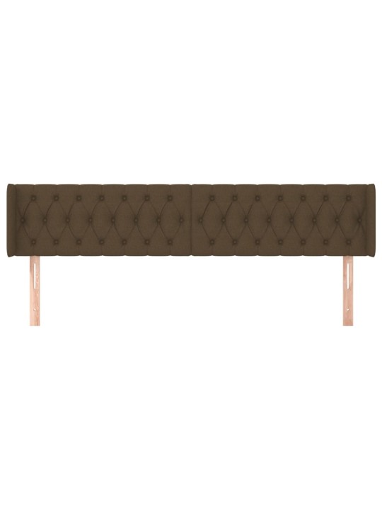 Čelo postele typu ušák tmavě hnědé 203x16x78/88 cm textil