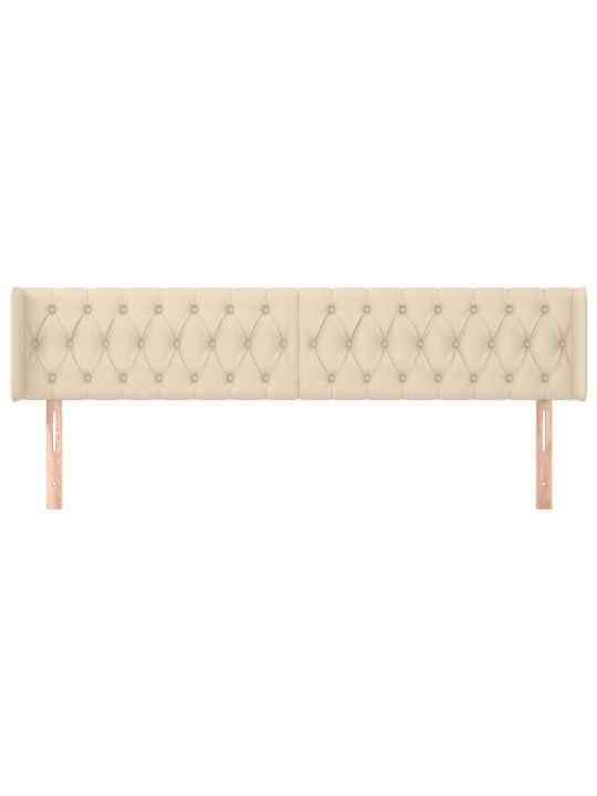 Čelo postele typu ušák krémové 203 x 16 x 78/88 cm textil