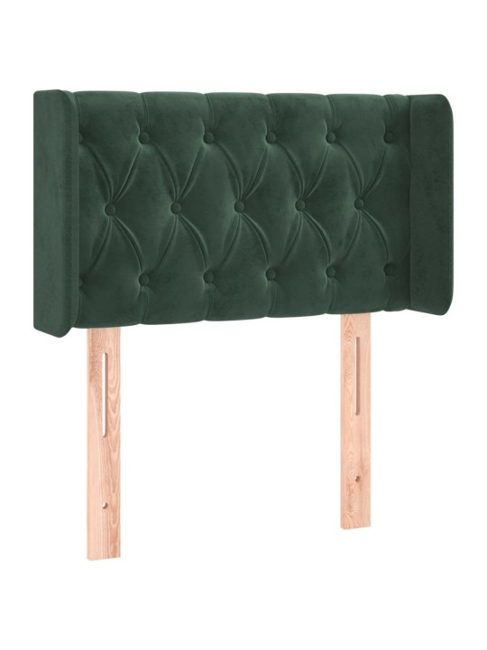 Čelo postele typu ušák tmavě zelená 83x16x78/88 cm samet