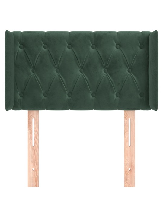 Čelo postele typu ušák tmavě zelená 83x16x78/88 cm samet