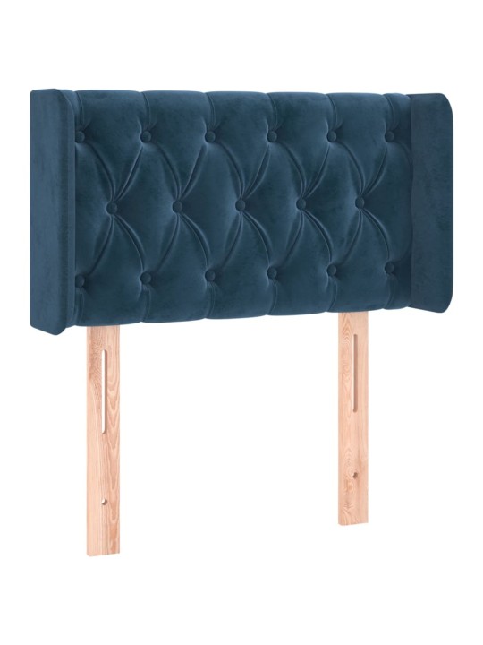 Čelo postele typu ušák tmavě modrá 83 x 16 x 78/88 cm samet