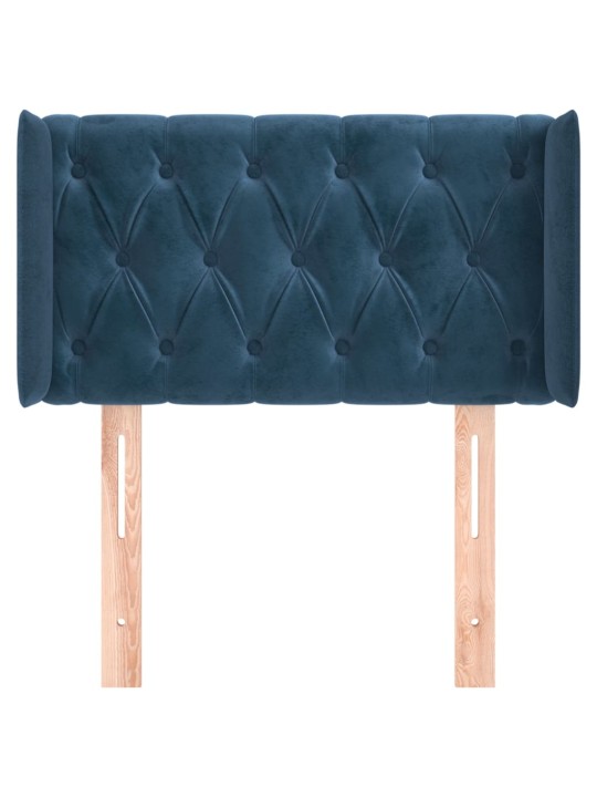 Čelo postele typu ušák tmavě modrá 83 x 16 x 78/88 cm samet