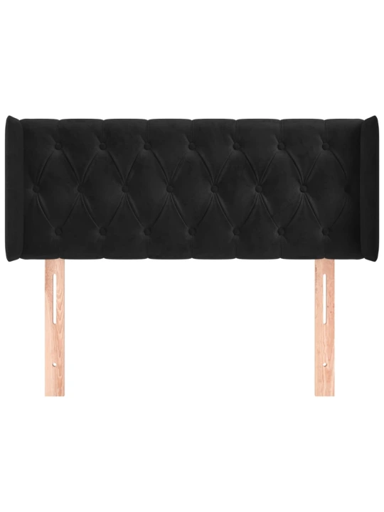 Čelo postele typu ušák černé 93x16x78/88 cm samet