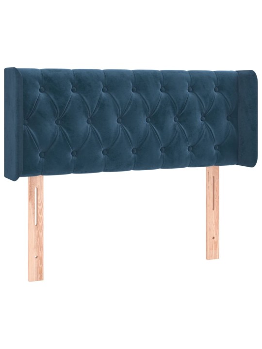 Čelo postele typu ušák tmavě modrá 93x16x78/88 cm samet