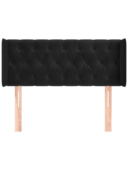 Čelo postele typu ušák černé 103 x 16 x 78/88 cm samet