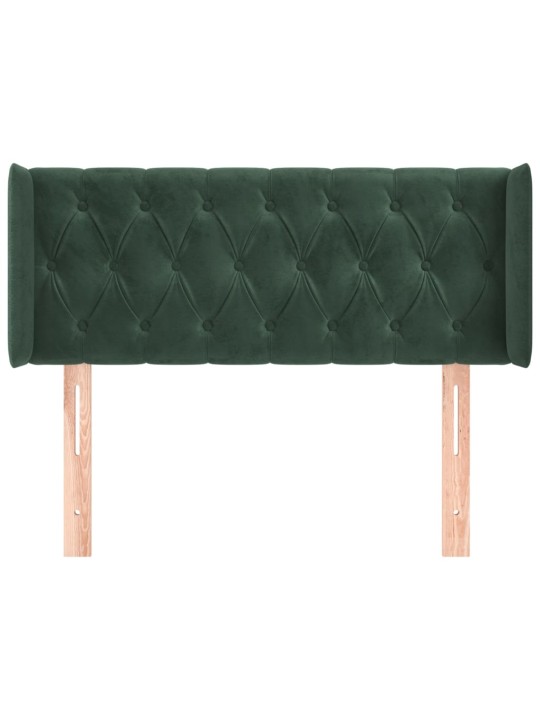 Čelo postele typu ušák tmavě zelená 103x16x78/88 cm samet