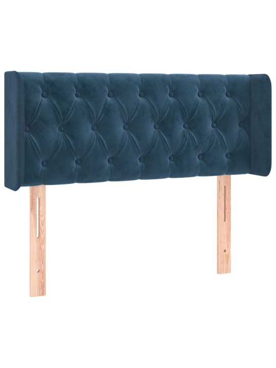Čelo postele typu ušák tmavě modrá 103x16x78/88 cm samet