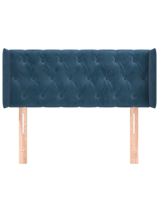 Čelo postele typu ušák tmavě modrá 103x16x78/88 cm samet