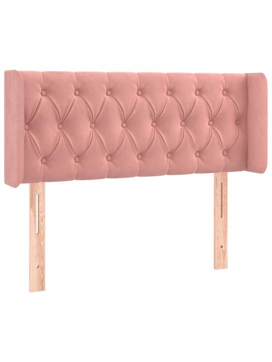 Čelo postele typu ušák růžová 103 x 16 x 78/88 cm samet