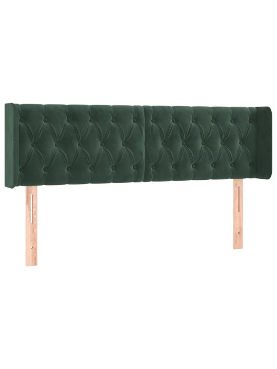 Čelo postele typu ušák tmavě zelená 147x16x78/88 cm samet