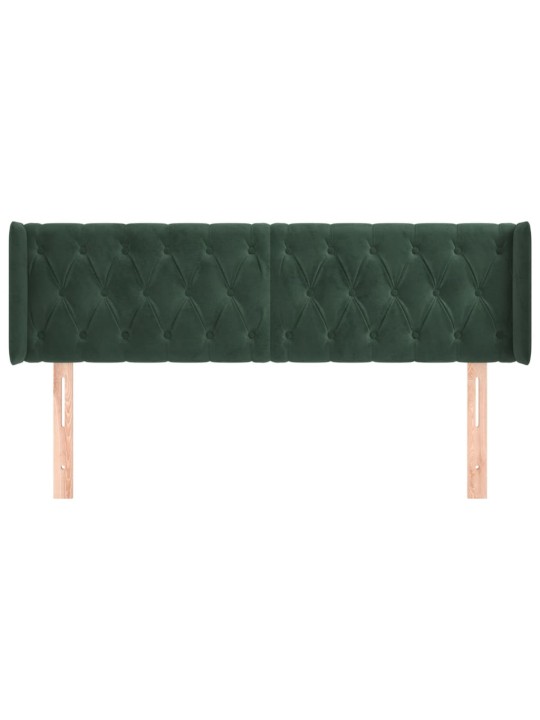 Čelo postele typu ušák tmavě zelená 147x16x78/88 cm samet