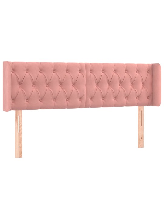 Čelo postele typu ušák růžová 147x16x78/88 cm samet