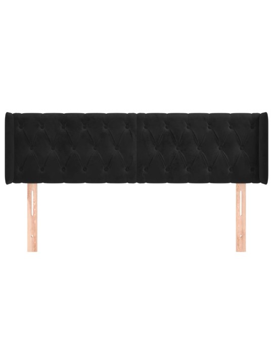 Čelo postele typu ušák černé 163x16x78/88 cm samet
