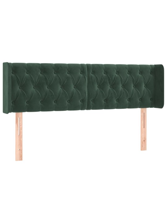 Čelo postele typu ušák tmavě zelená 163x16x78/88 cm samet
