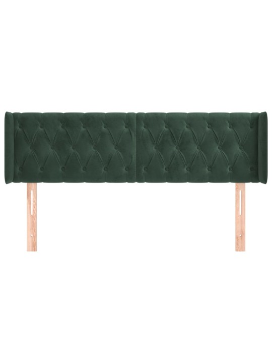 Čelo postele typu ušák tmavě zelená 163x16x78/88 cm samet