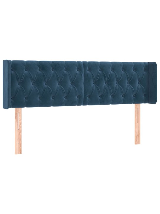 Čelo postele typu ušák tmavě modrá 163x16x78/88 cm samet