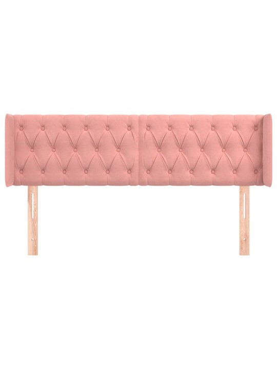 Čelo postele typu ušák růžová 163x16x78/88 cm samet