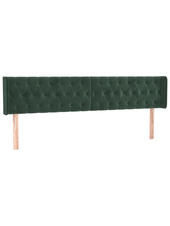 Čelo postele typu ušák tmavě zelená 183x16x78/88 cm samet