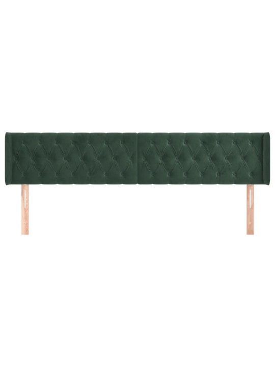 Čelo postele typu ušák tmavě zelená 183x16x78/88 cm samet