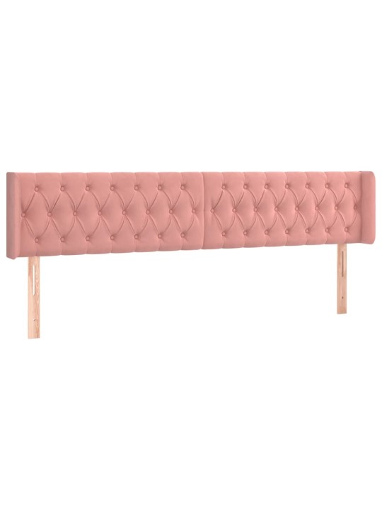Čelo postele typu ušák růžová 183x16x78/88 cm samet