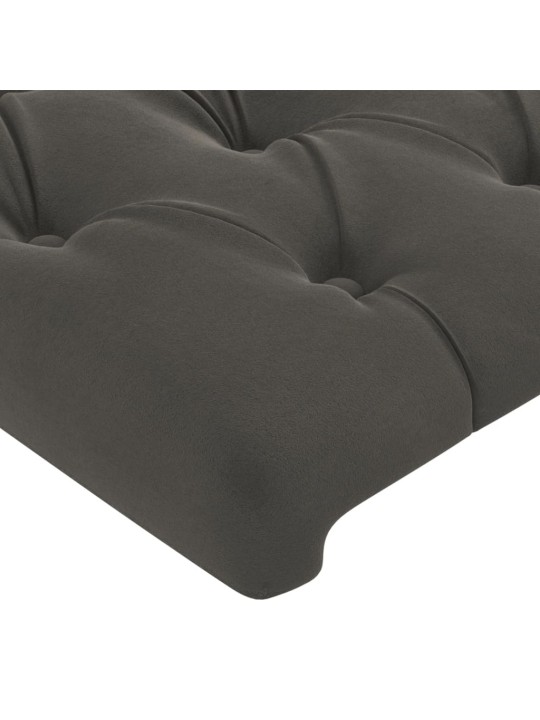 Čelo postele typu ušák tmavě šedé 203x16x78/88 cm samet