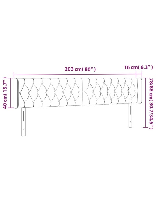 Čelo postele typu ušák tmavě zelená 203x16x78/88 cm samet