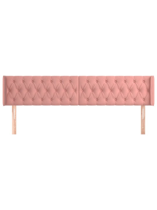 Čelo postele typu ušák růžová 203x16x78/88 cm samet