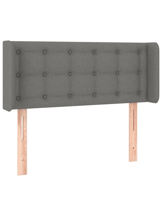 Čelo postele typu ušák tmavě šedé 83x16x78/88 cm textil