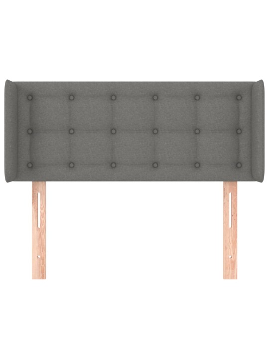 Čelo postele typu ušák tmavě šedé 83x16x78/88 cm textil