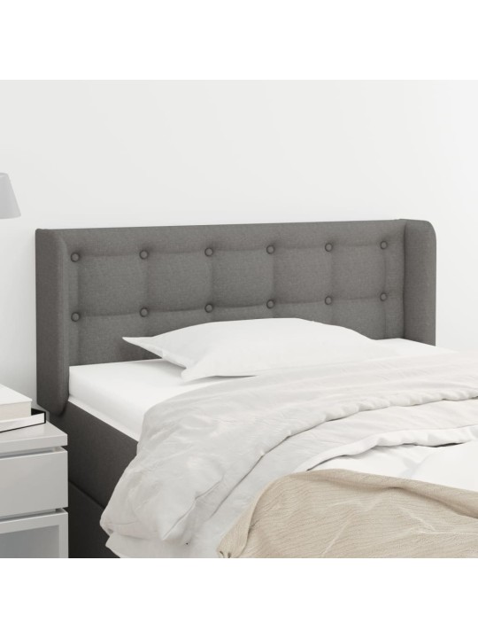 Čelo postele typu ušák tmavě šedé 83x16x78/88 cm textil