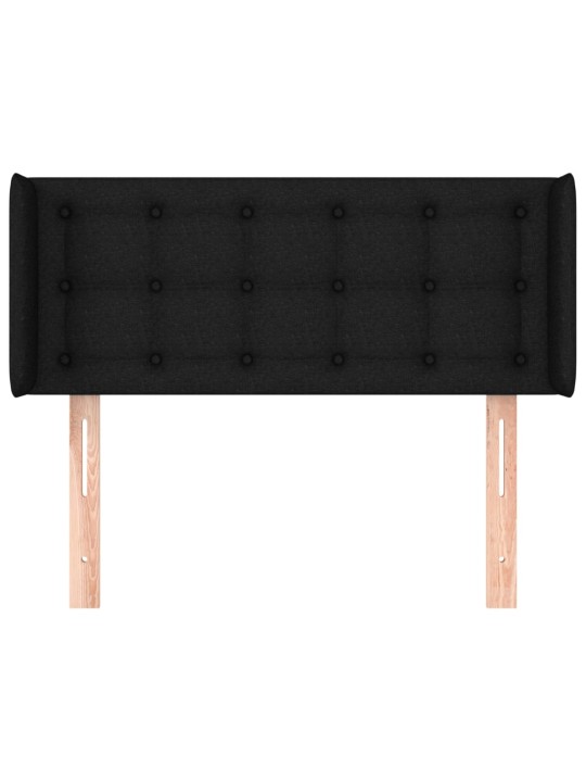 Čelo postele typu ušák černé 83 x 16 x 78/88 cm textil