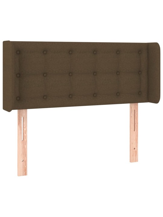 Čelo postele typu ušák tmavě hnědé 83 x 16 x 78/88 cm textil