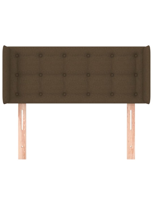 Čelo postele typu ušák tmavě hnědé 83 x 16 x 78/88 cm textil