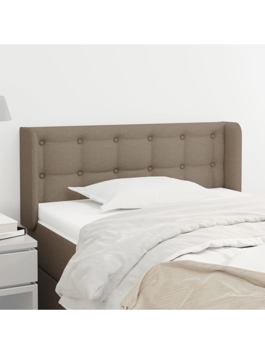 Čelo postele typu ušák taupe 83 x 16 x 78/88 cm textil