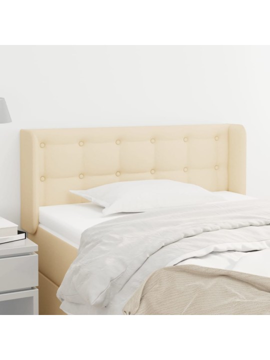 Čelo postele typu ušák krémové 83 x 16 x 78/88 cm textil