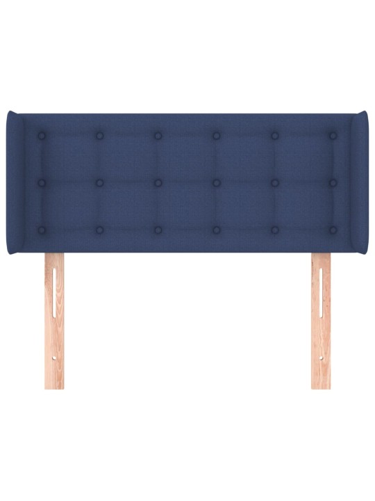 Čelo postele typu ušák modré 83 x 16 x 78/88 cm textil