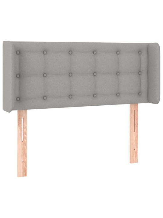 Čelo postele typu ušák světle šedé 93x16x78/88 cm textil