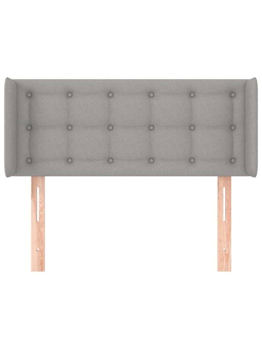 Čelo postele typu ušák světle šedé 93x16x78/88 cm textil
