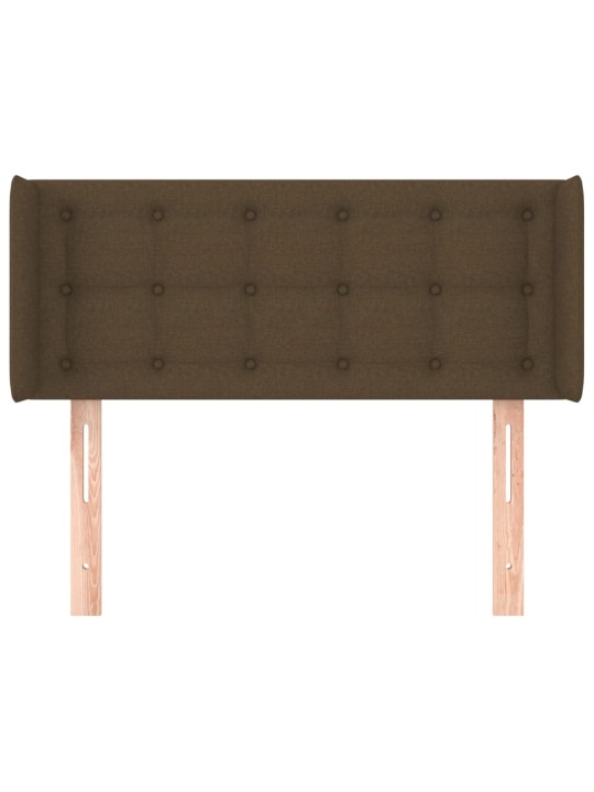 Čelo postele typu ušák tmavě hnědé 103x16x78/88 cm textil