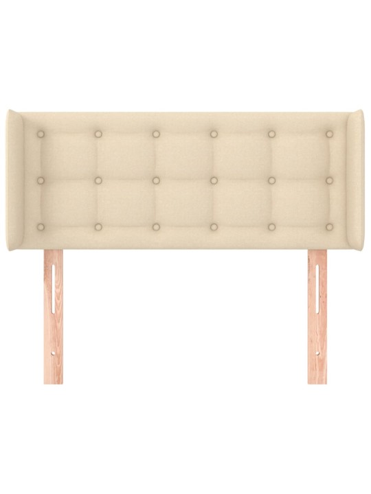 Čelo postele typu ušák krémové 103 x 16 x 78/88 cm textil