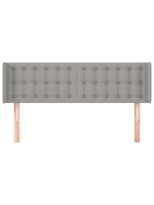 Čelo postele typu ušák světle šedé 147x16x78/88 cm textil