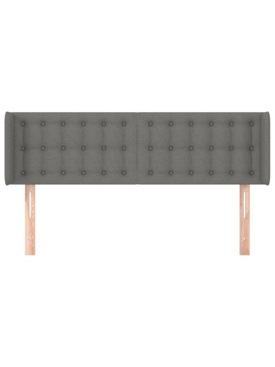 Čelo postele typu ušák tmavě šedé 147x16x78/88 cm textil