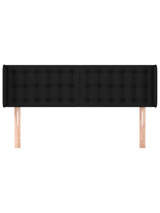 Čelo postele typu ušák černé 147x16x78/88 cm textil