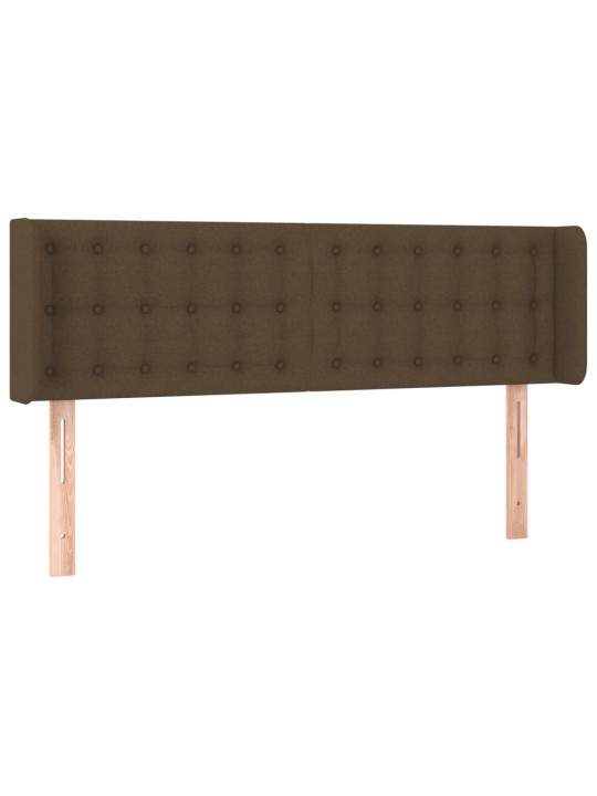 Čelo postele typu ušák tmavě hnědé 147x16x78/88 cm textil