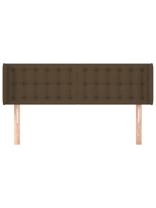 Čelo postele typu ušák tmavě hnědé 147x16x78/88 cm textil