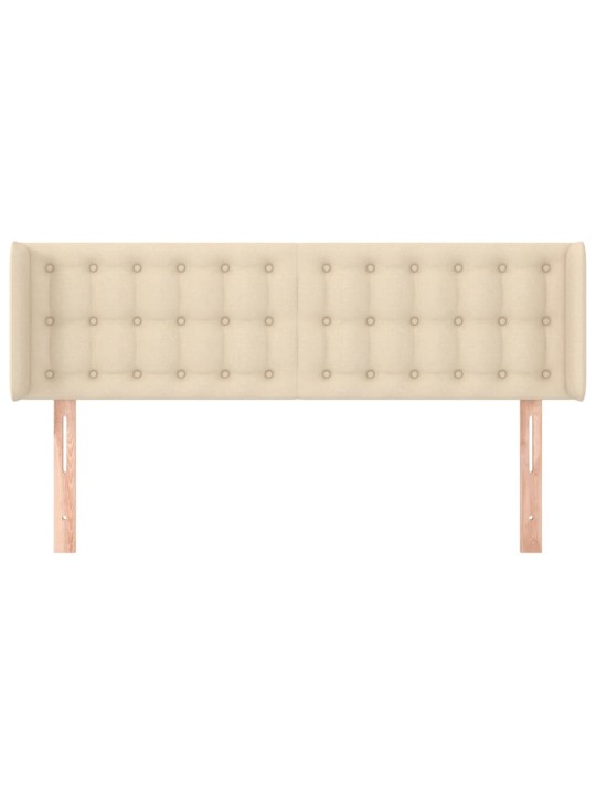 Čelo postele typu ušák krémové 147 x 16 x 78/88 cm textil