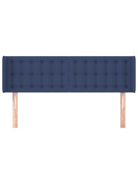 Čelo postele typu ušák modré 147 x 16 x 78/88 cm textil
