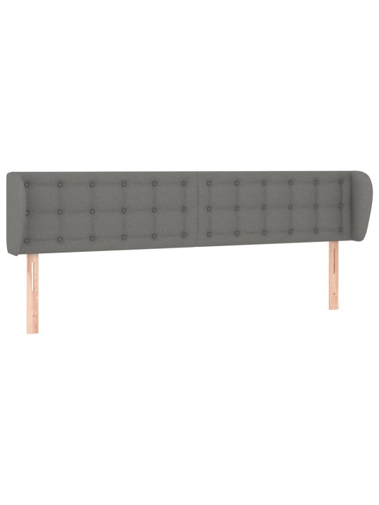 Čelo postele typu ušák tmavě šedé 163x16x78/88 cm textil