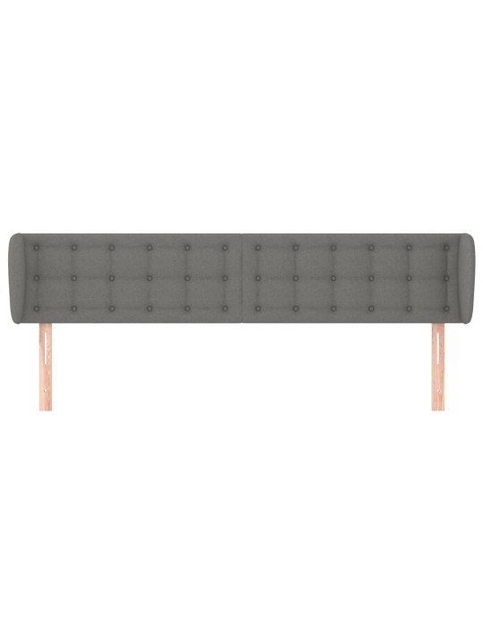 Čelo postele typu ušák tmavě šedé 163x16x78/88 cm textil